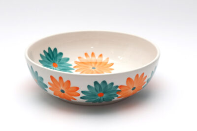 Glinena zdjela – oslikana, motiv cvjetova