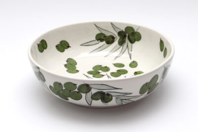 Glinena zdjela – oslikana, motiv maslina