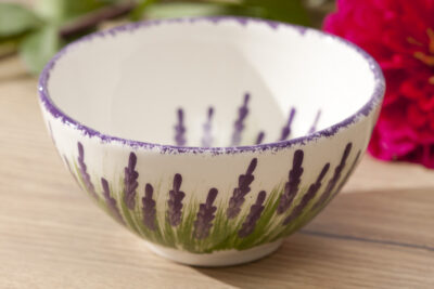 Glinena zdjelica – mala, oslikana, motiv lavande