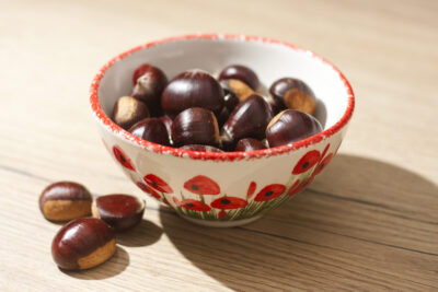 Glinena zdjelica – mala, oslikana, motiv poljskih makova