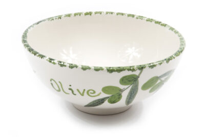 Glinena zdjelica – velika, oslikana, motiv maslina