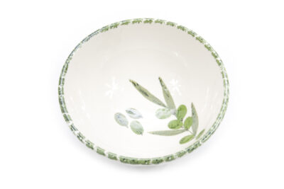 Glinena zdjelica – velika, oslikana, motiv maslina