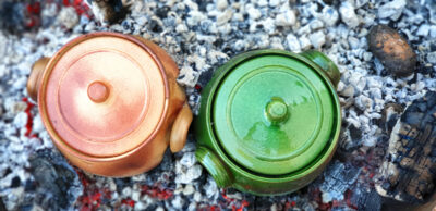 Glineni lonac za žar, mali, smeđi