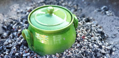 Glineni lonac za žar, mali, smeđi